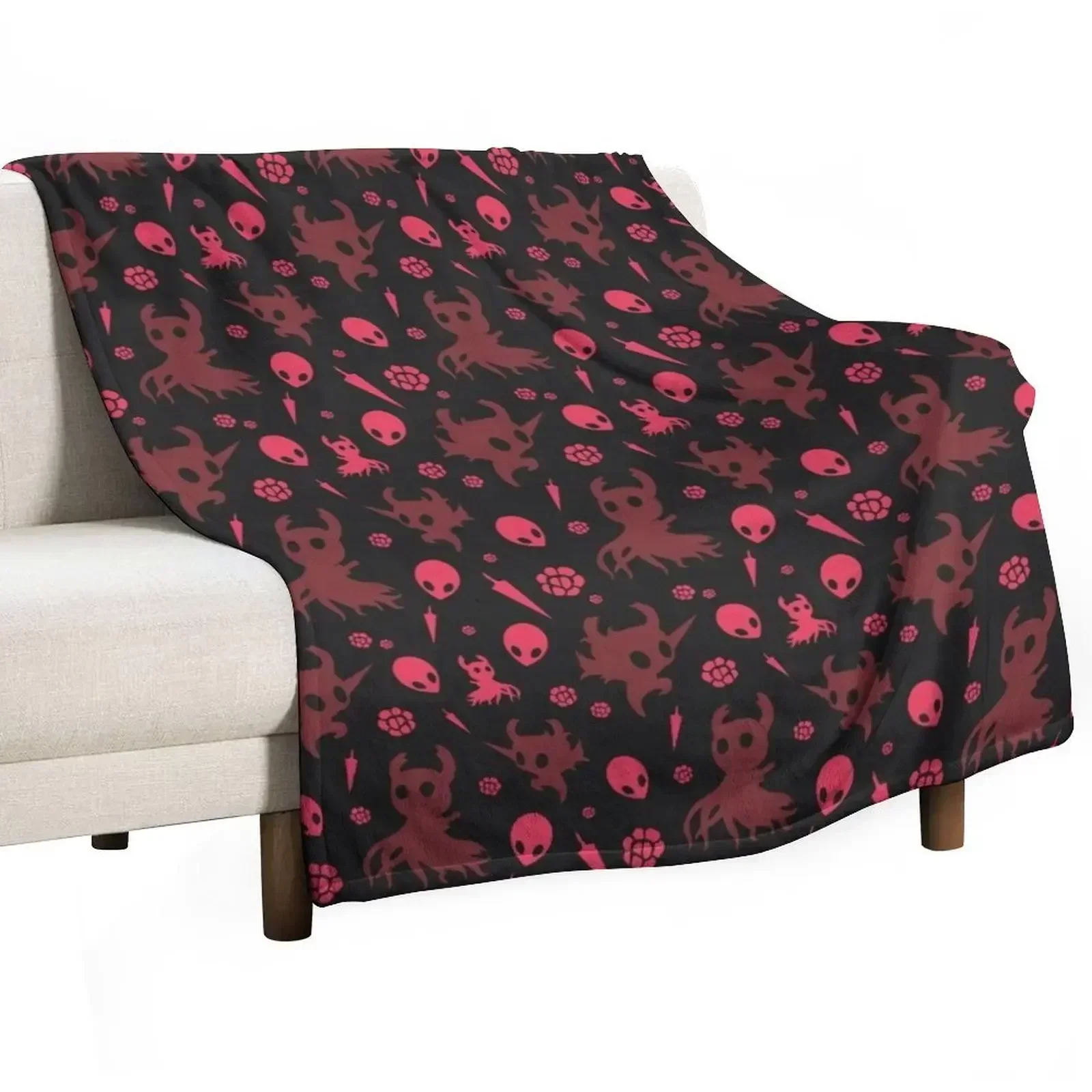 GRIMM Hollow Knight Pattern Throw Blanket Stuffeds for winter Warm Moving Sofa Throw Hair Blankets