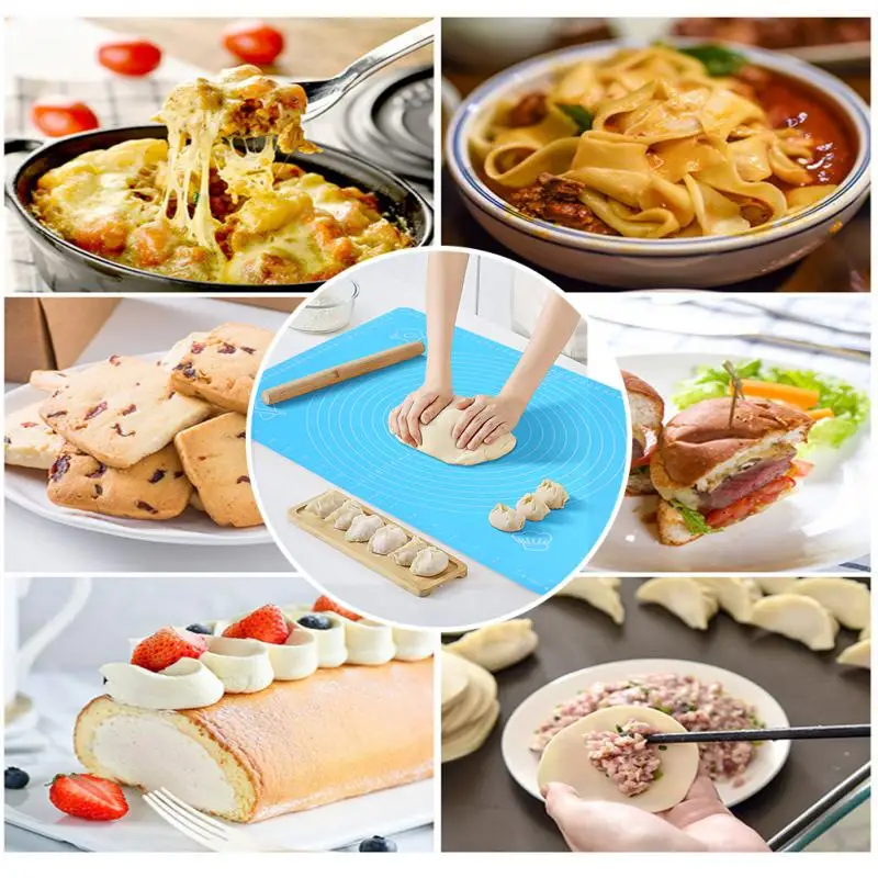 Kneading Dough Mat Silicone Non-stick For Rolling Dough Pizza Liner Pad Pastry Cake Bakeware Paste Flour Table Sheet KitchenTool