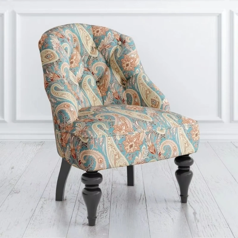 Sofa upholstered single-seat lounge sofa with mahogany legs