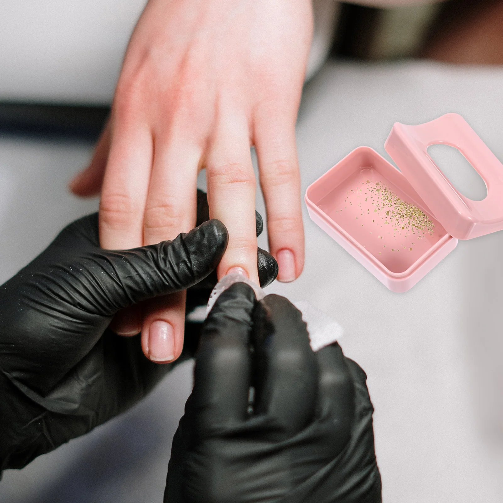 

Plastic Glitter Storage Box for Nail Powder Lightweight Portable Pink Container Suitable for Powder Storage Nail Salon Supplies