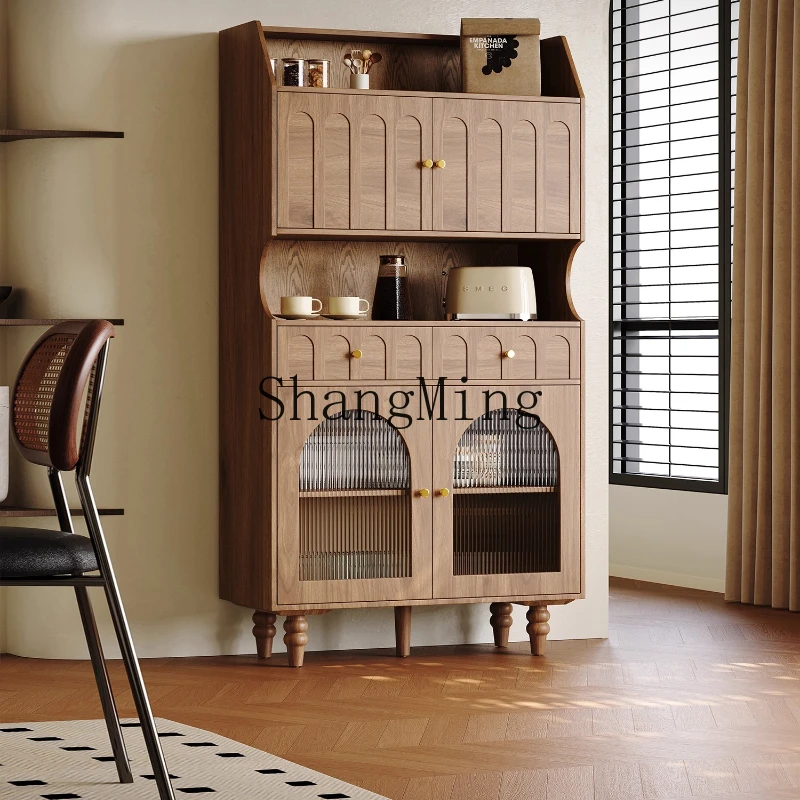

ZYY household retro small apartment dining side cabinet kitchen multi-functional high cabinet living room tea cabinet