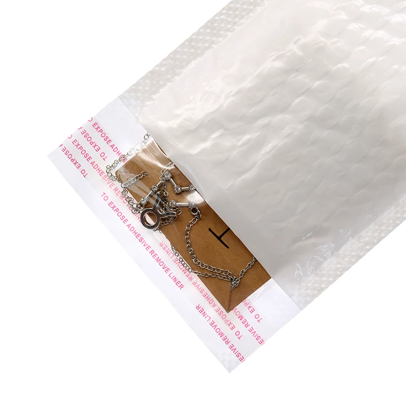 100Pcs/Lot Bubble Envelope Bag White Bubble Poly Mailer Self Seal Mailing Bags Padded Envelopes for Magazine Lined Mailer