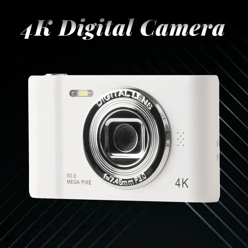 Mini cámara Digital 4K para selfies, cámara de viaje Retro, 50 megapíxeles, fotografía HD, pantalla de 2,4 pulgadas, nivel de entrada, para niños, Camara de Selfie para Campus