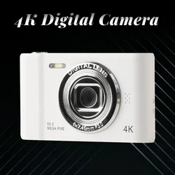 Cámara Digital 4K para viajes, cámara Selfie con Zoom de 50 megapíxeles, fotografía HD, pantalla de 2,4 pulgadas, nivel de entrada, Mini cámara Retro para Campus para niños