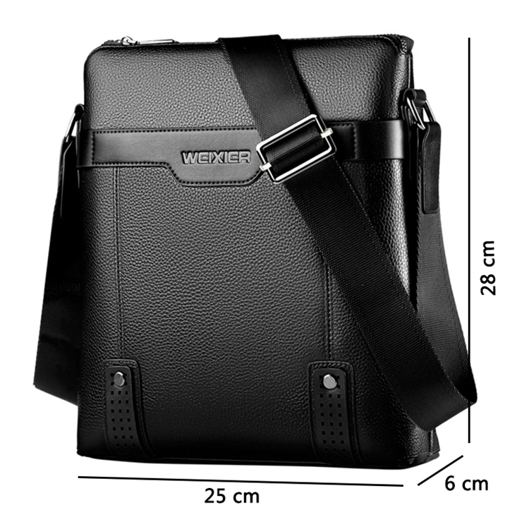 WEIXIER Men\'s Shoulder Bag Courier Sling Bag Large Soft PU Leather Crossbody Bag Men Leisure Briefcase Message Bag New 2021 bags