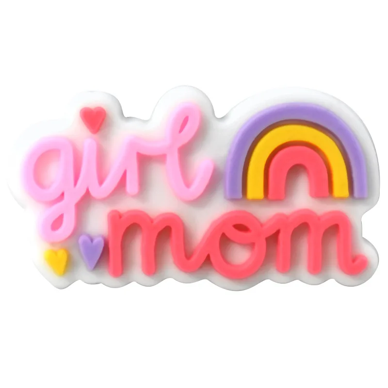 New Arrive 1pc PVC Mother\'s Day Shoe Charms for Crocs Shoe Accessories Decoration Pins Kids Adult Party Gifts Kids Gifts