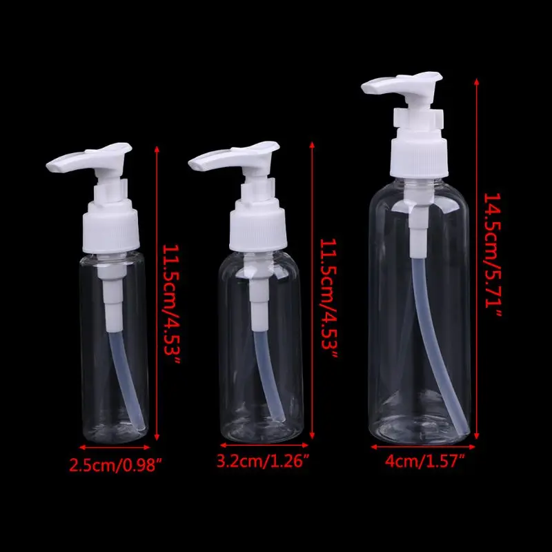 1PC Protable 30ML/50ML/100ML Soap Shampoo Lotion Foam Water Plastic Pressed Pump Bottle transparent Travel Refillable Bottles