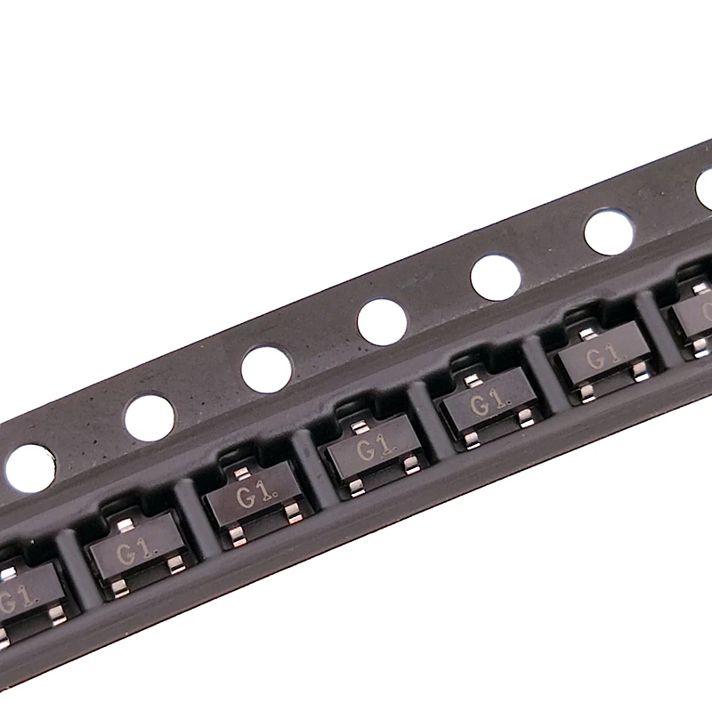 100Pcs/Lot MMBT5551 600mA 0.6A 160V SOT-23 Marking G1 NPN BJT Silicon Epitaxial Planar Transistors (RANGE:200-300)