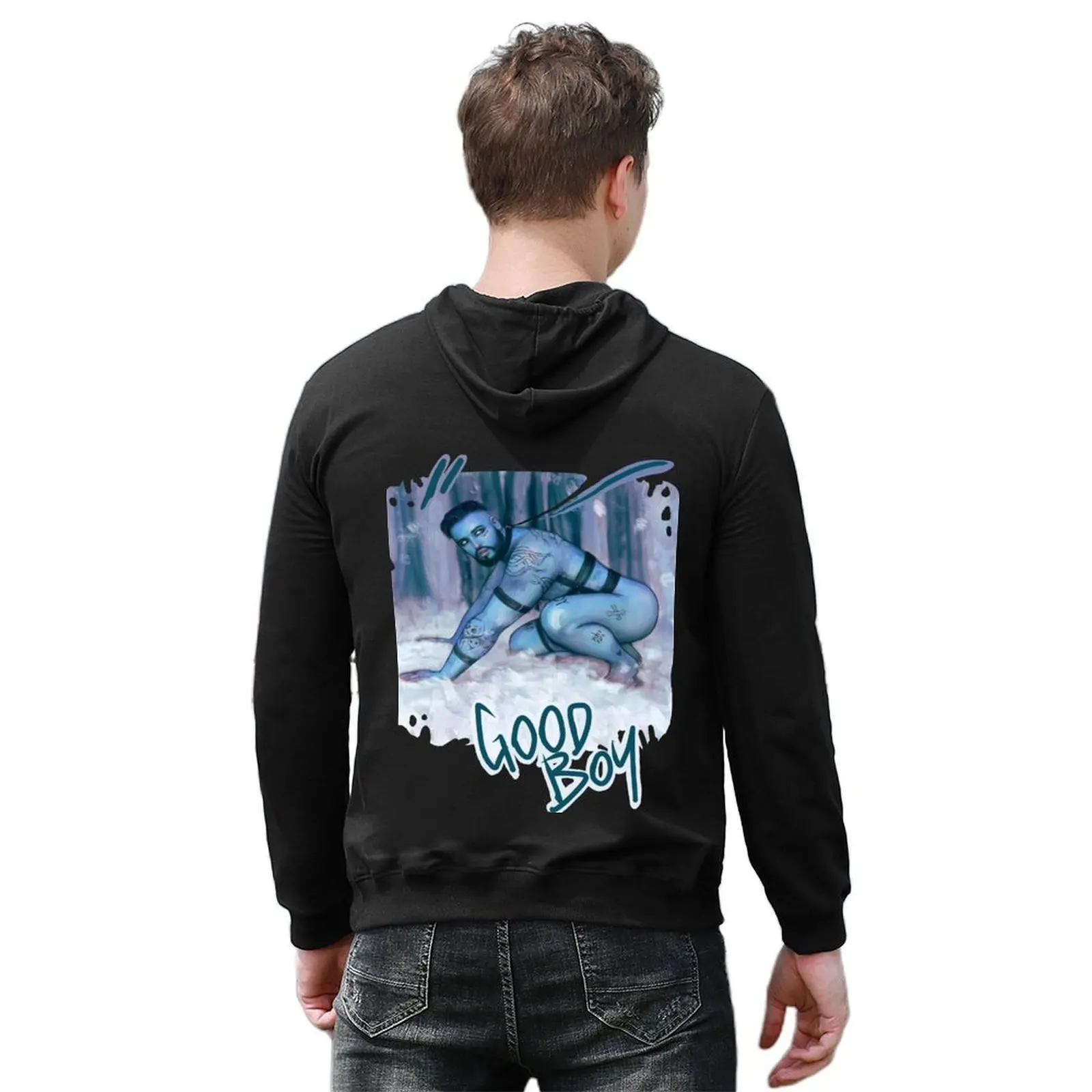 سترة شتوية للرجال من Good Boy بغطاء للرأس ملابس أنيمي ملابس رجالي تي شيرت جرافيك للرجال جديد في هوديس #6