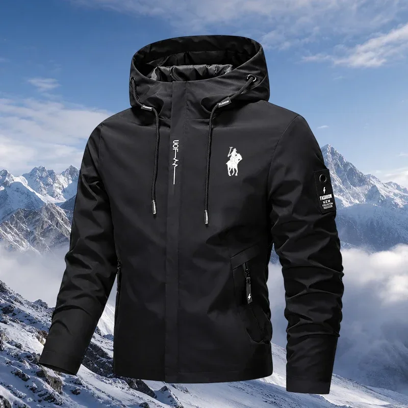 2026 Men's Outdoor Leisure Waterproof Raincoat - Lightweight Cycling Jacket - Hooded Street Style Hiking Windproof Jacket