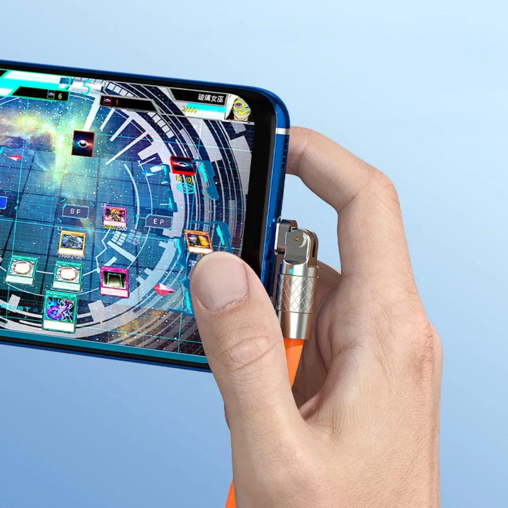 USB A 180 Grad Silikon-Datenkabel IOS/Typ C/Micro USB 120 W Rotation Silikon-Ladekabel mit Licht 1 m/2 m