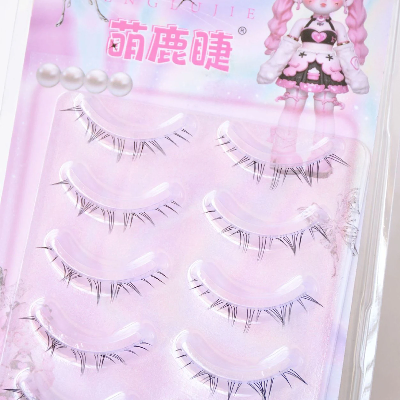 5 paia ciglia finte inferiori sottili volpe-occhio ciglia monopezzo ultra leggere riutilizzabili manga estensioni per il trucco del partito