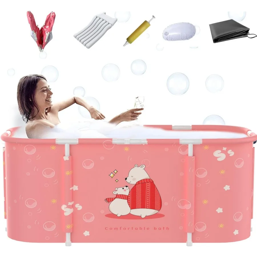 Bañera portátil para puesto de ducha, bañera de baño de remojo independiente plegable grande para adultos, baño familiar separado japonés