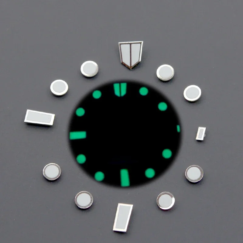 Watch Dial Hour Indices Markers Blue Green Luminous For NH35 NH35 Men's Watch Dial Accessories Aftermarket Replacemen