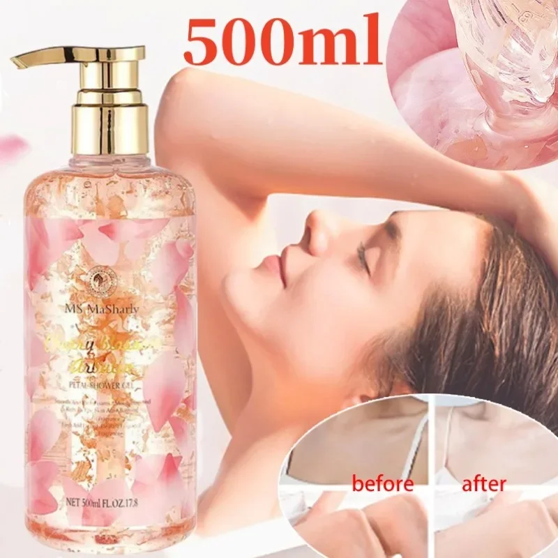 Fragrance Petal Body Wash Whitening Long-lasting Fragrance Smooth, Cleaning, Exfoliating and Moisturizing Shower Gels