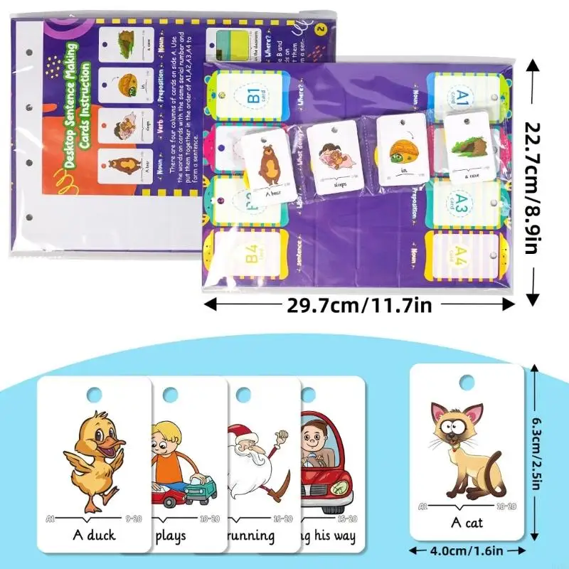 Educational Sentence Charts 80 Double Sided Vocabulary Flashcards for Kid