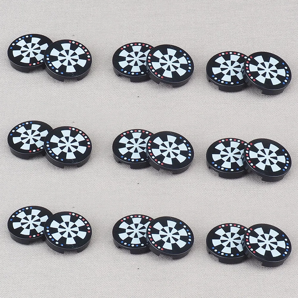 MOC 10PCS Printed 14769 Dart Board Game Plate Pattern Building Blocks Small House Decoration Bricks Particle Toy Children Gifts