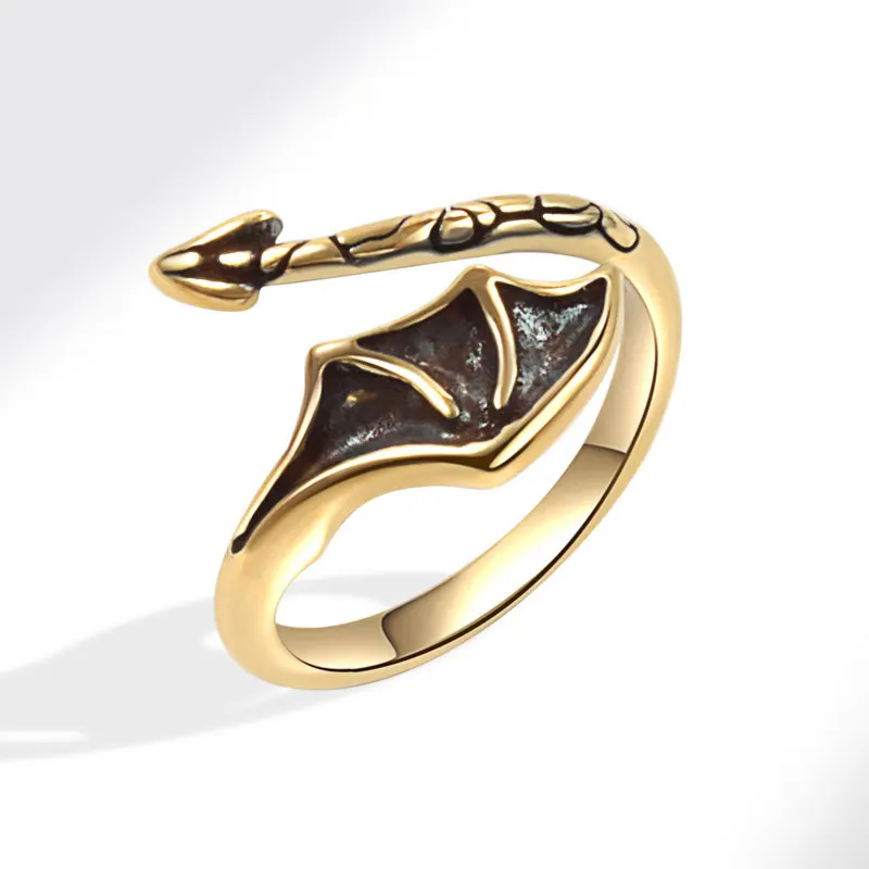 

Dragon Wings Ring for Men Women Girl Retro Tail Texture Punk Golden Jewelry Birthday Gift Dropshipping