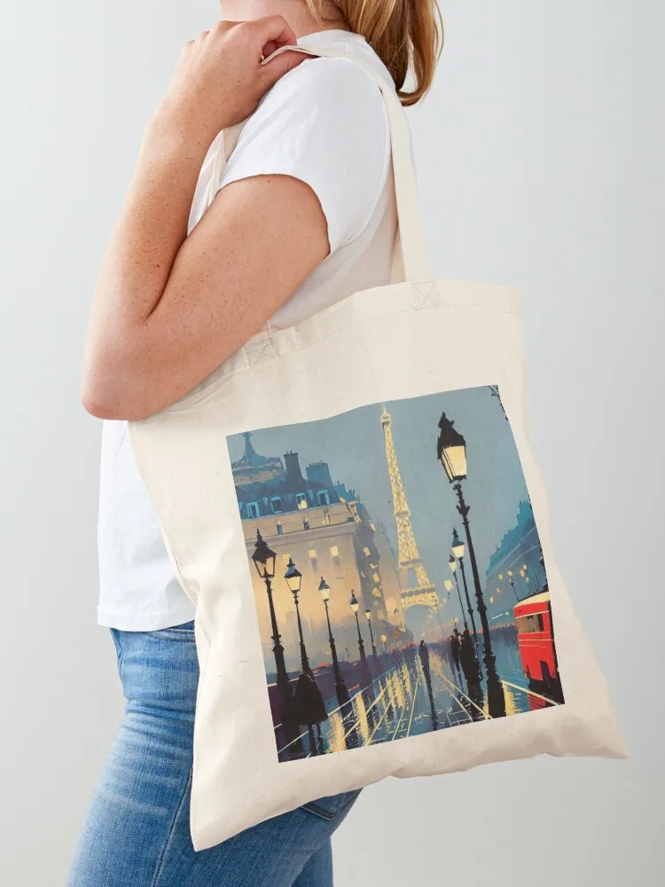 

“Paris Nocturne: Watercolor Night Tapestry of Timeless Beauty”…Art By Carraann Tote Bag the tote bag tote bag men's