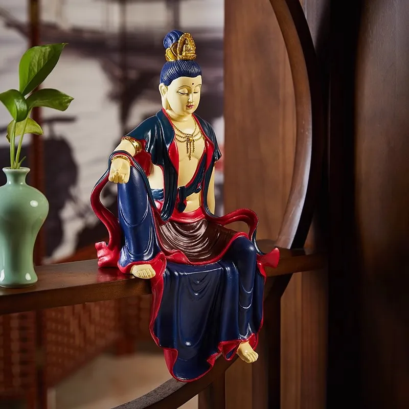 PYH antique Zen water moon free Guanyin ornament Bodhisattva statue porch tea space desktop high-end decoration