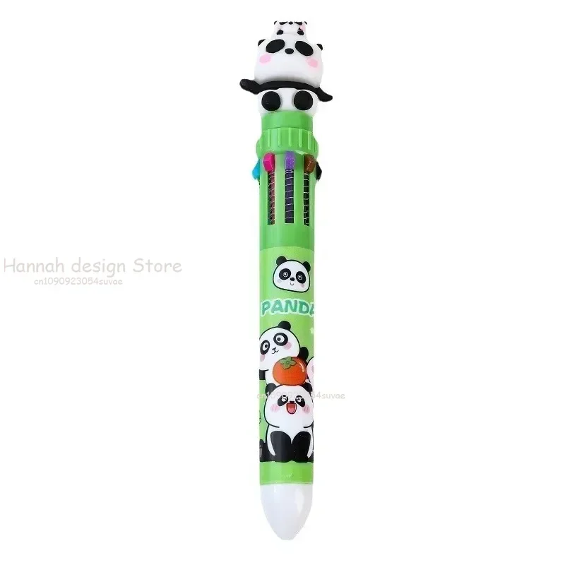 5Pcs Cute Panda 10 Color Ballpoint Pens Creative Multicolor Writing Pen Student School Stationery Office Supplies Gifts