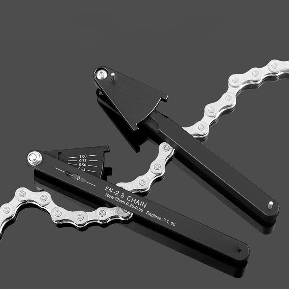 مؤشر ارتداء سلسلة الدراجة مقياس سبائك الألومنيوم لتحليل ارتداء السلسلة الدقيقة والصيانة الوقائية لتمديد عمر السلسلة