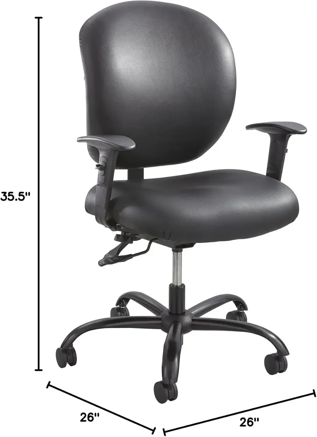 [Best Seller, Buy Now!]3391BV Alday 24-7 Ergonomic Rolling Task Chair with Vinyl Seat, Optional Arms, 500 lbs. Capacity (Sold Se
