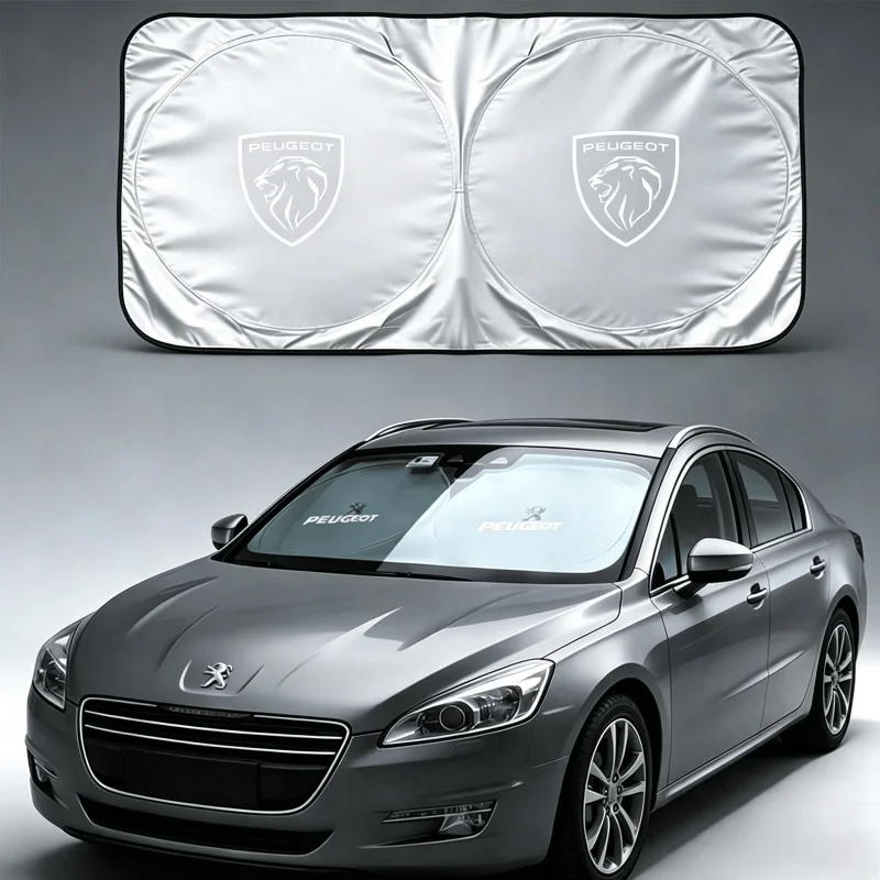 

Car Windshield Sunshade Foldable Sun Visor Heat Shield UV Block Protector For Peugeot 208 2008 3008 308 5008 408 Valve cap