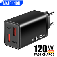 USB C Charger 120W GaN Multi Ports Fast Charging Phone Charger Adapter For iPhone 16 Samsung Xiaomi Huawei PD QC3.0 Wall Charger
