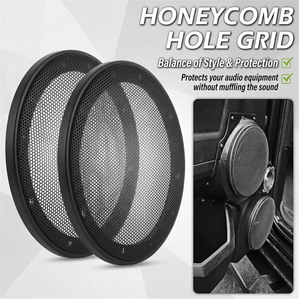 Car 6.5 Speaker Grille, Honeycomb Subwoofer Grille,Car Subwoofer Grille Speaker Cover Protector, Suitable for Most Cars.