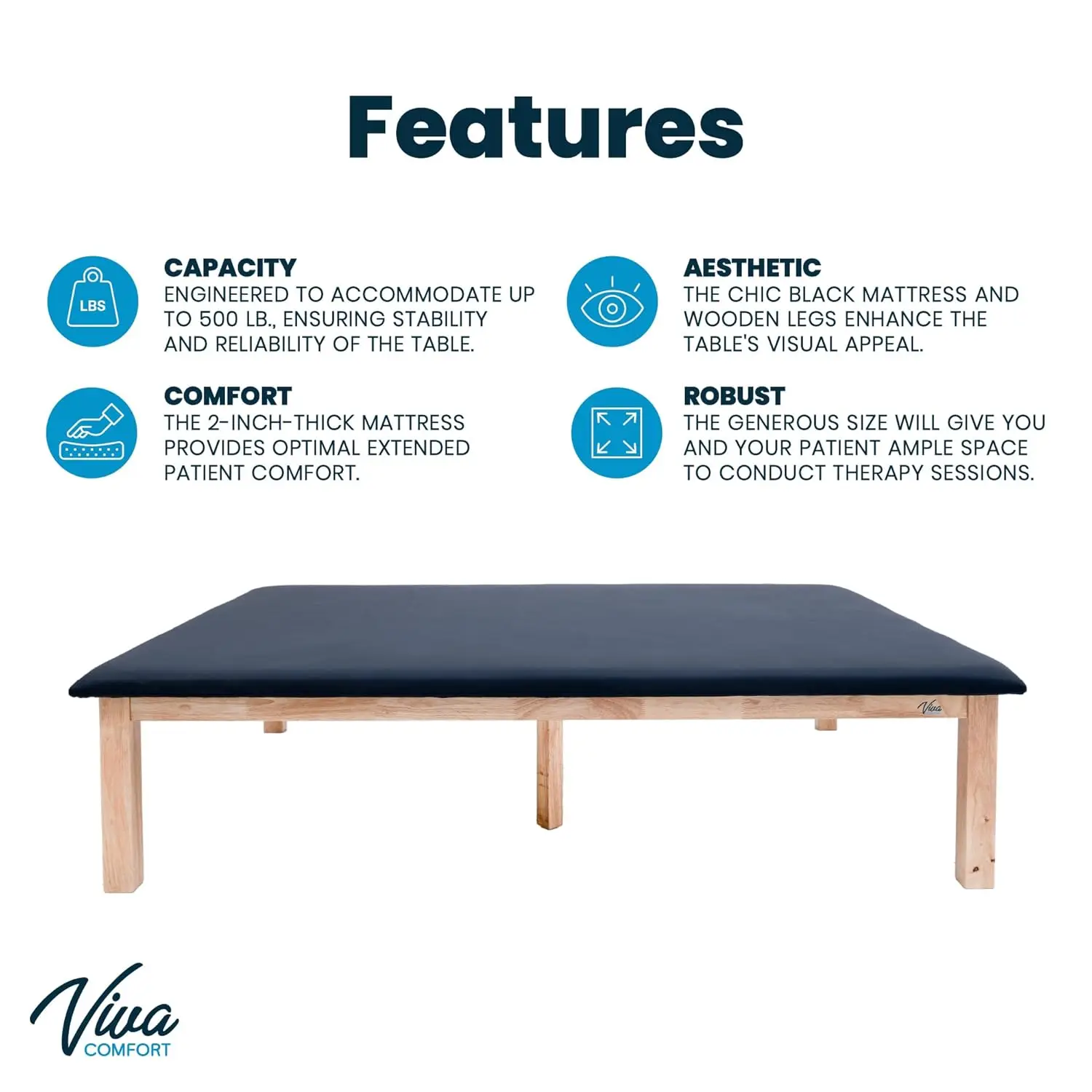 Wide Exercise Table for Home Physical Therapy and PT offices, 18.1