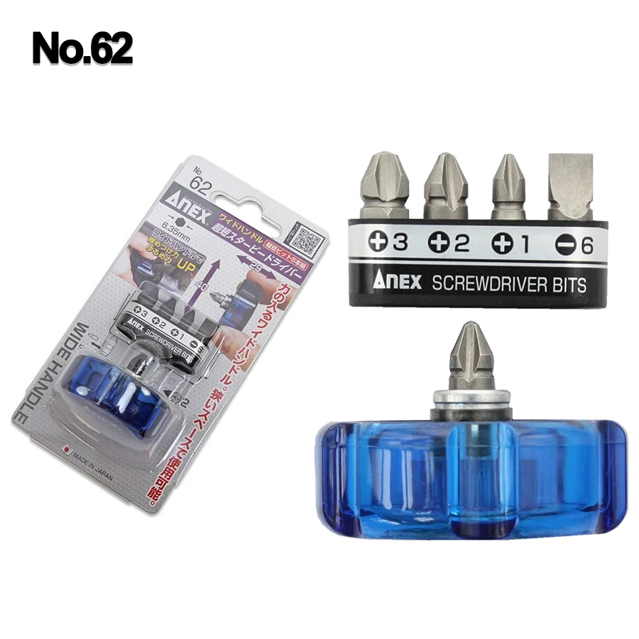 ANEX Mini Screwdriver & Replacement Bits Ultra Short Mini Starby Screwdrivers for Use in Narrow Areas No.60/61/62 view 4