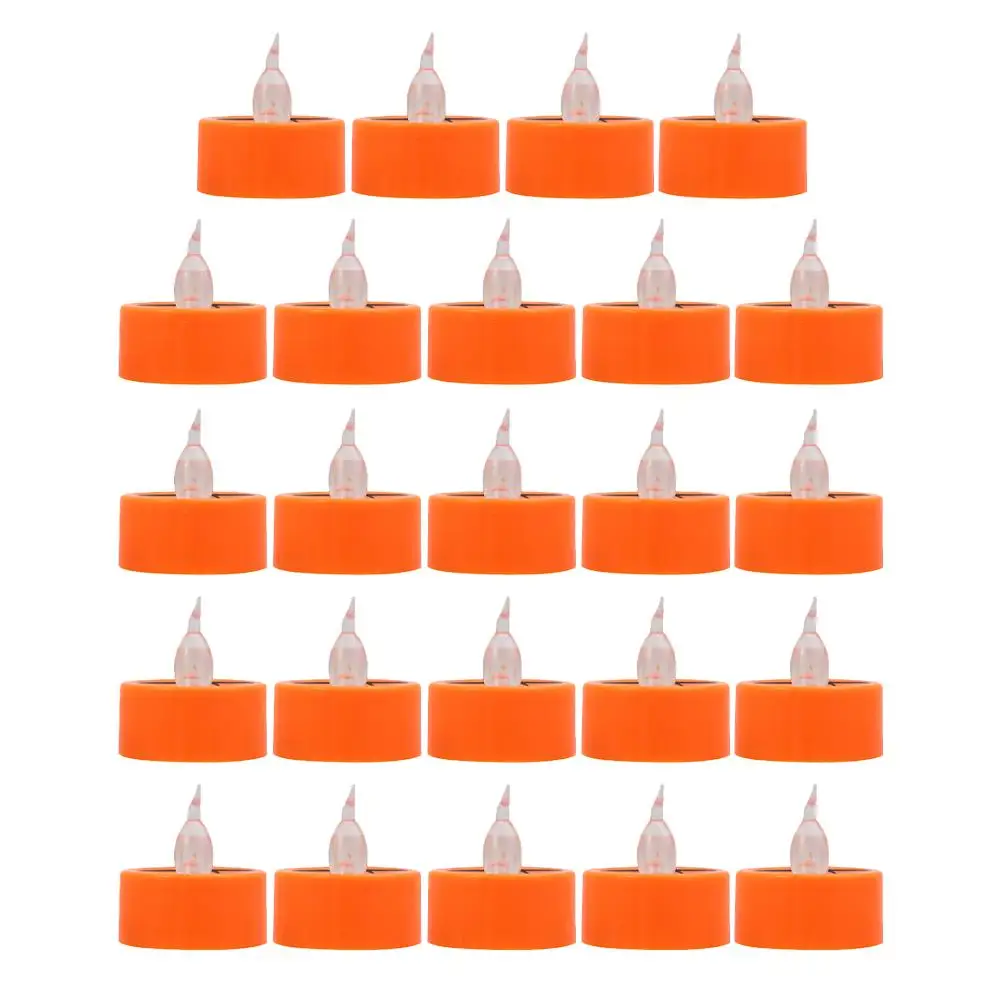 

24 Pcs Pumpkin Lantern Halloween Decor Electric C les LED Plastic Operated Tea Lights Scary Atmosphere Party