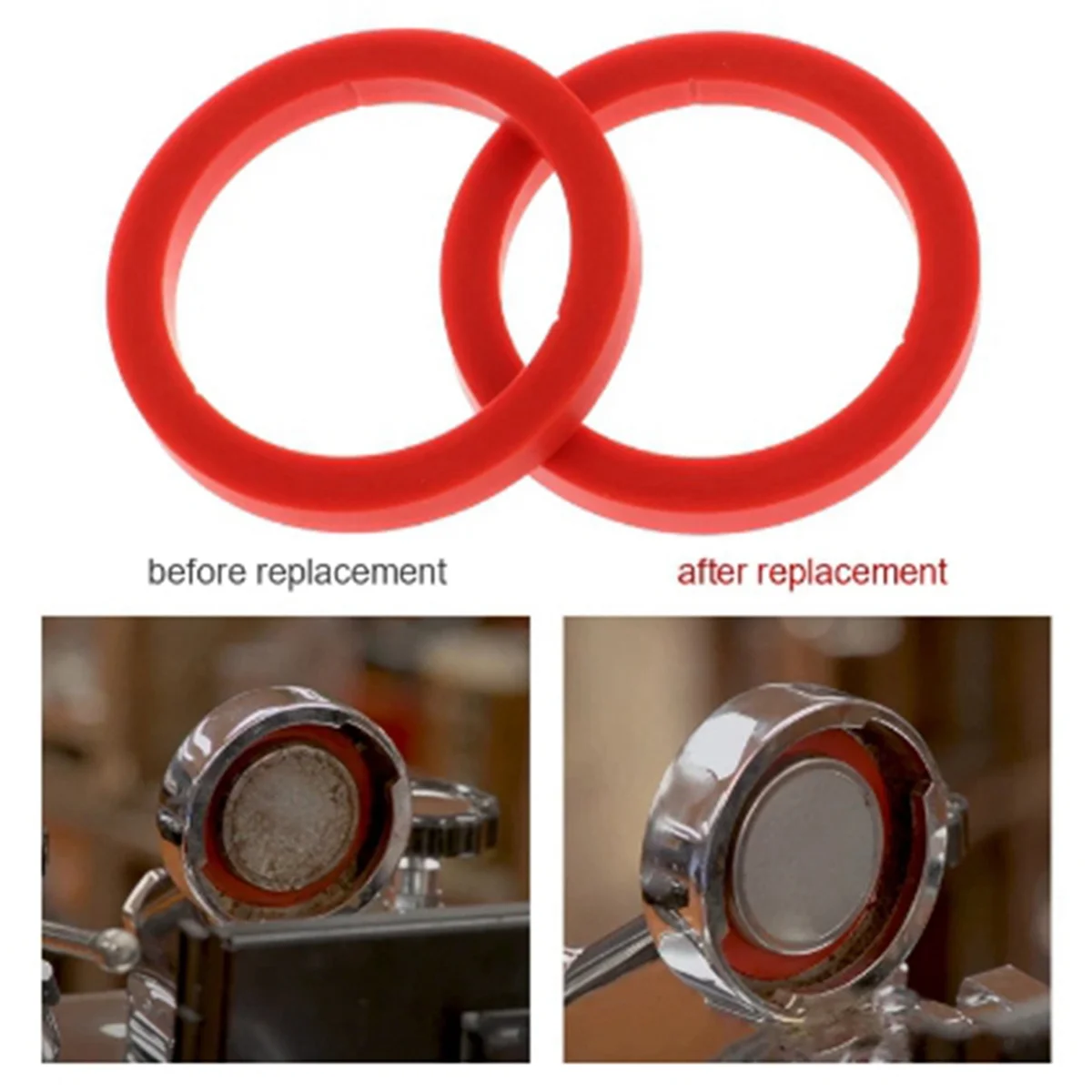 A58E-E61 Guarnizione di gruppo in silicone Kit testa di gruppo da 8,0 mm per macchine da caffè Gaggia Guarnizione O-ring Guarnizione a prova di perdite per utensili da caffè