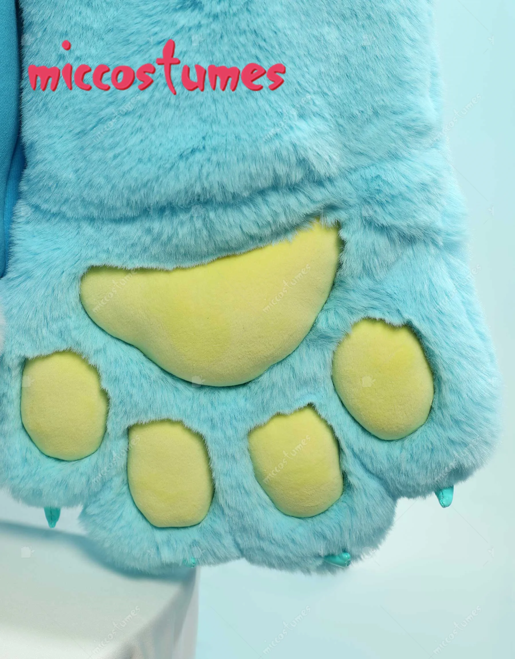 Miccostumes PM Derivative Pullover Hoodie with Detachable Bag Design Furry Paw Gloves Kawaii Blue Hooded Sweatshirt