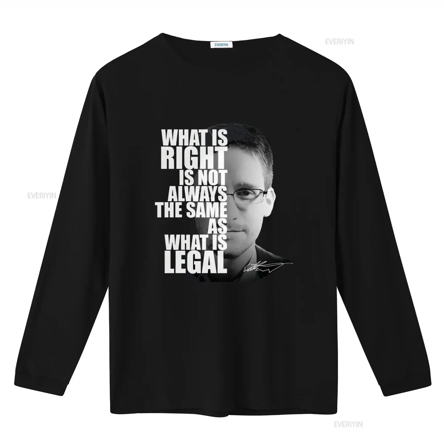 Edward Snowden What Is Right Quote Men's T Shirt Political Freedom Speech  vintage Washed Breathable Versatile streetwear