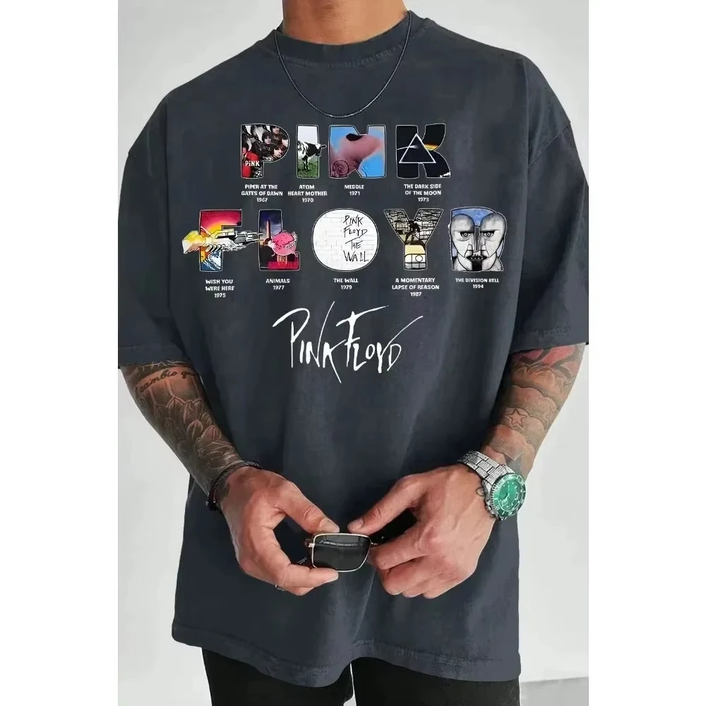 Pink Floyd Heavy Metal Band Y2K Short Sleeve Loose Casual Hip Hop Street Fashion Comfortable Women And Men T-Shirt