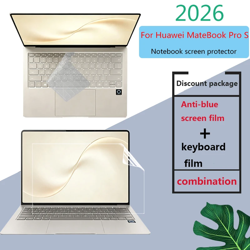Compatible with Huawei MateBook Pro S laptop: 14.2-inch screen protector, keyboard film, and MOR‑M1 anti-blue‑light screen guard