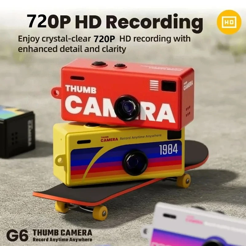 Cámara Llavero G6 con Pantalla de 0.96 Pulgadas, Mini Cámara de Acción Retro 720P, Videocámara Pequeña con Grabación de Audio y Video, Compatible con Tarjeta de Memoria