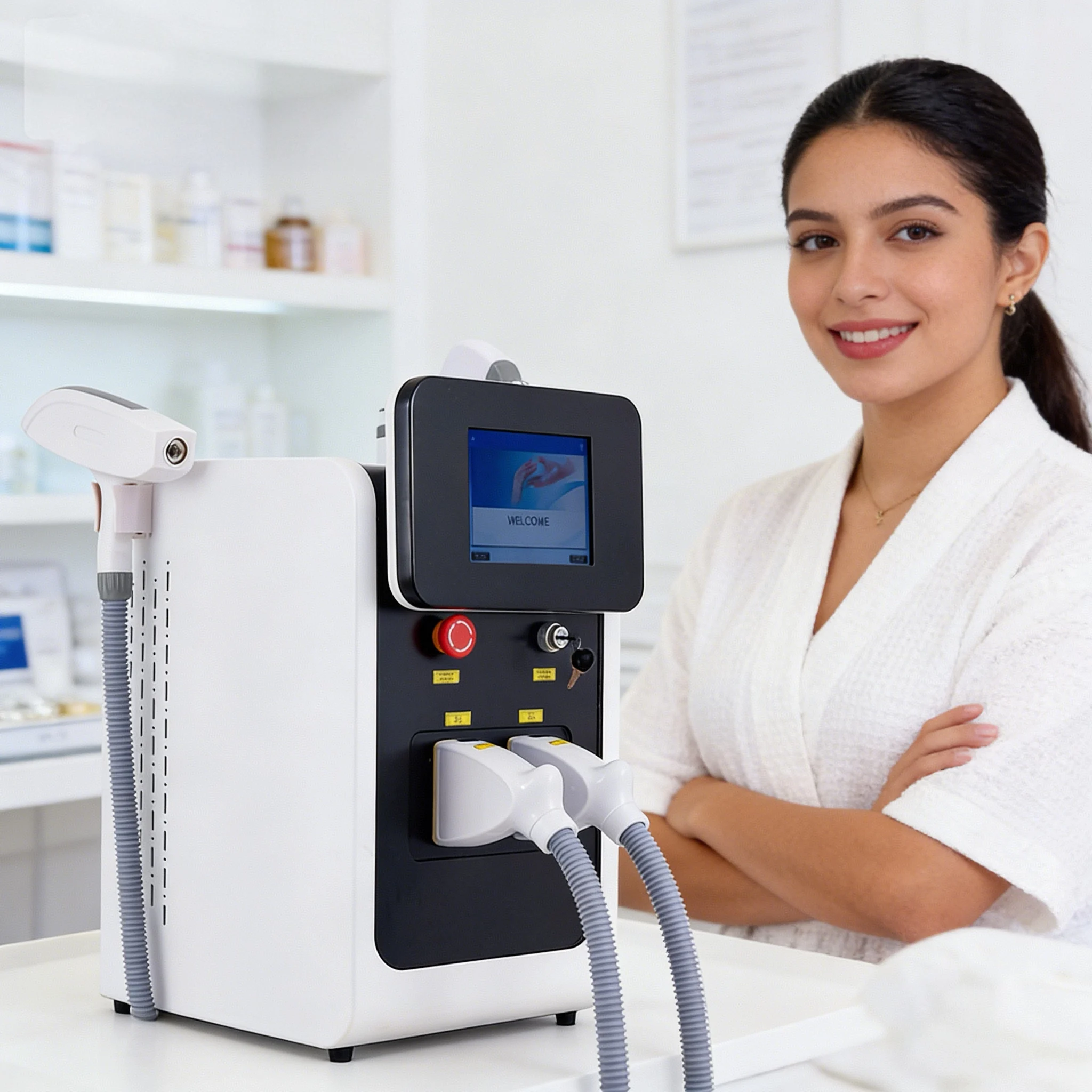 Hair Removal Laser Beauty Machine Newest Portable Multifunction IPL ND Yag / IPL ND YAG