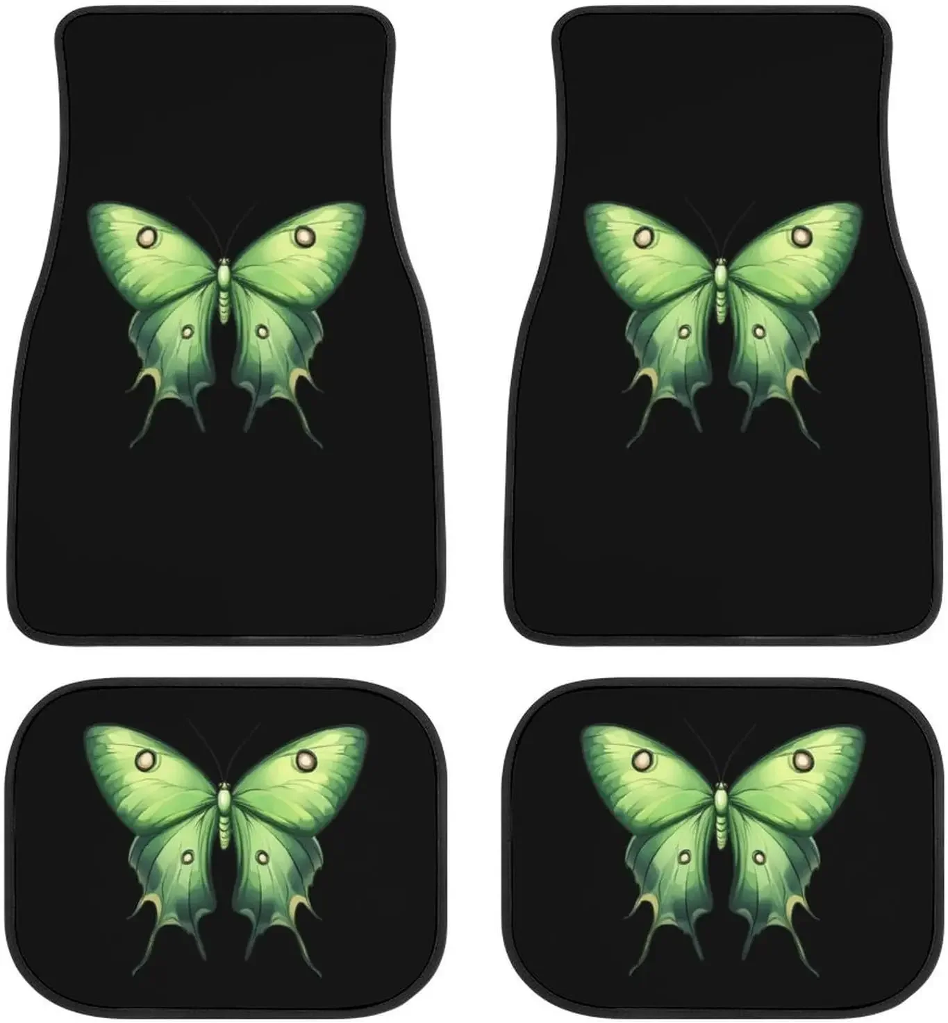 

Милые Luna Moth Butterfly Insect, 4 шт., автомобильные коврики, передние и задние ковры, универсальные украшения интерьера автомобиля