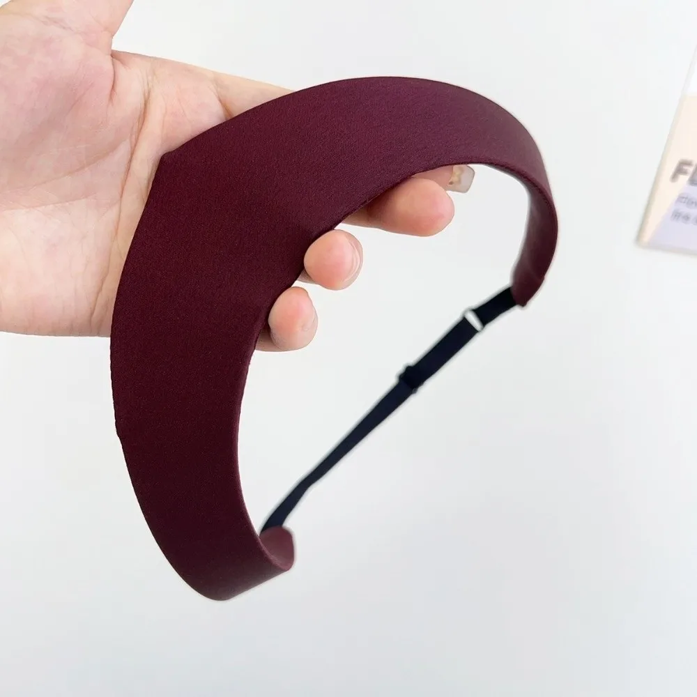 Diadema elástica con corona textil, suave, acolchado, ancho, Retro, antideslizante, aro para el pelo, estilo coreano sólido, diadema de ocio Vintage para uso diario