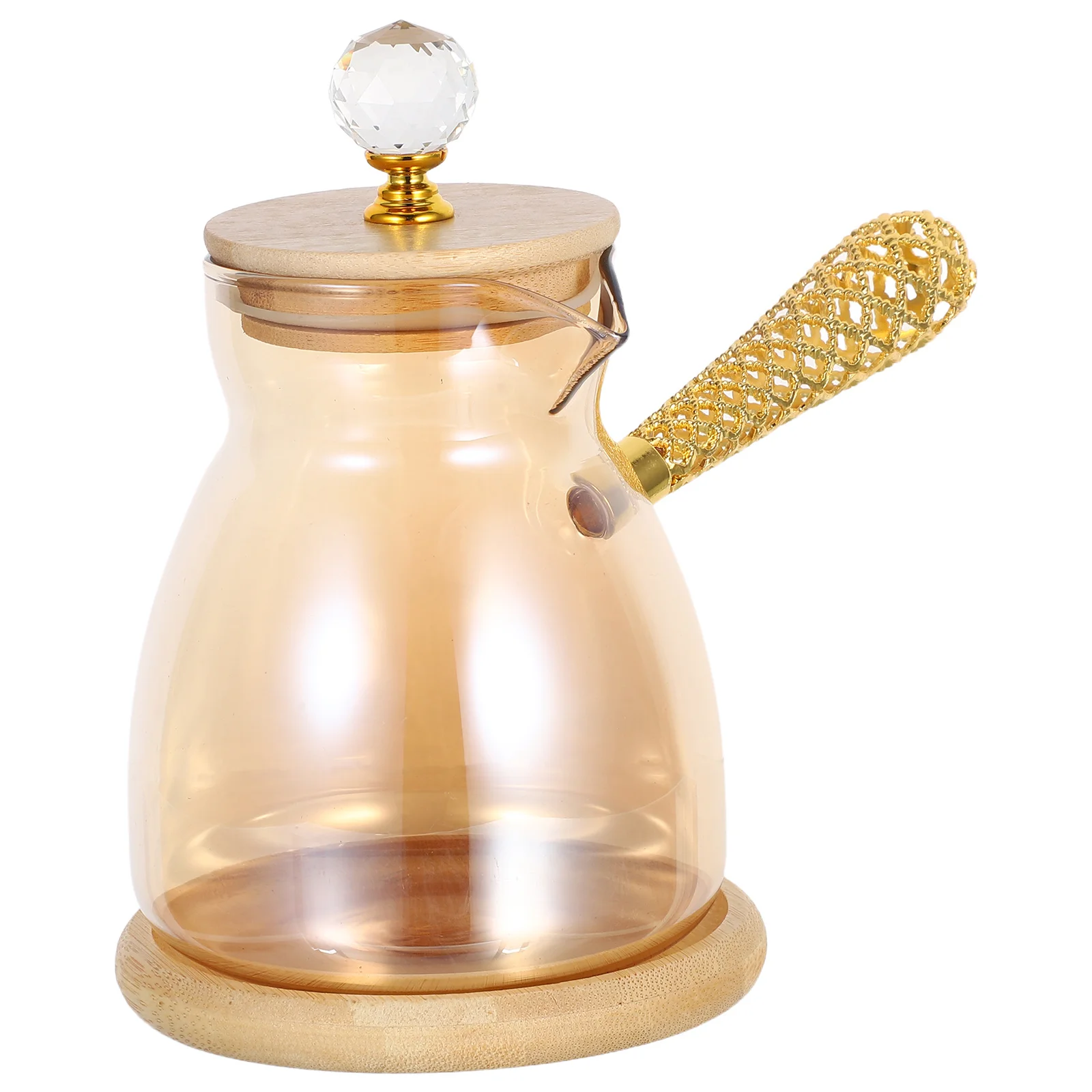 

550Ml Glass Coffee Cezve Modern Turkish Pot with Long Handle Resistant for Tea Espresso Greek Arabic Brew Glass Carafe