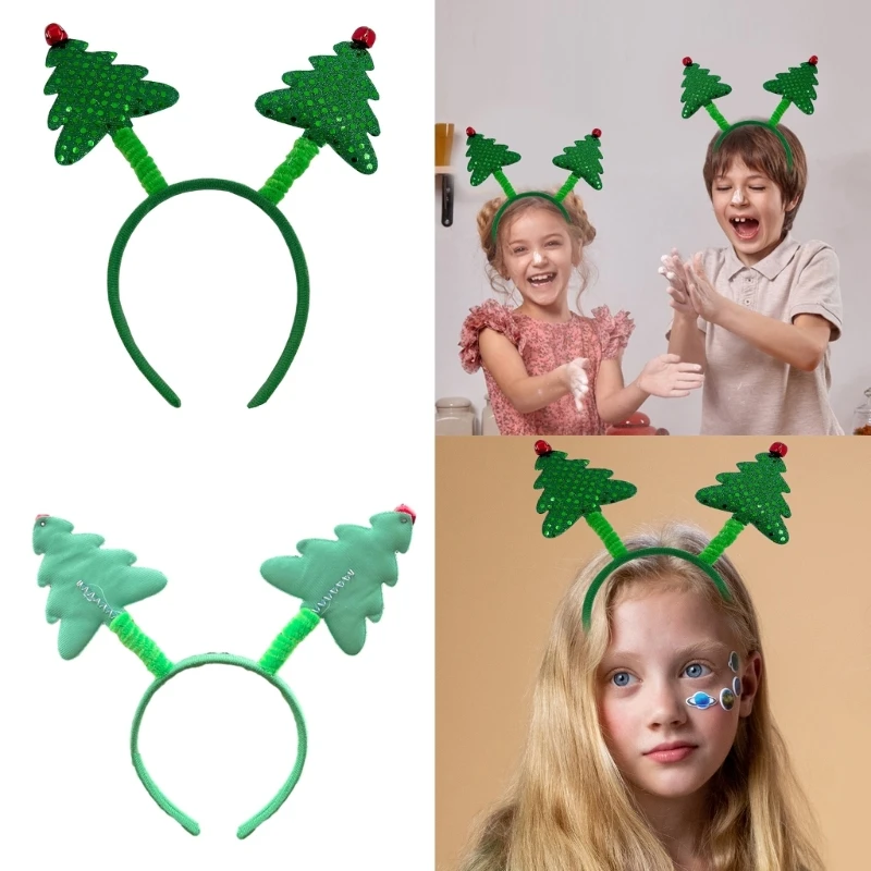 Celebration Christmas Tree Hair Hoop Adult Headband Party Shining Headwear