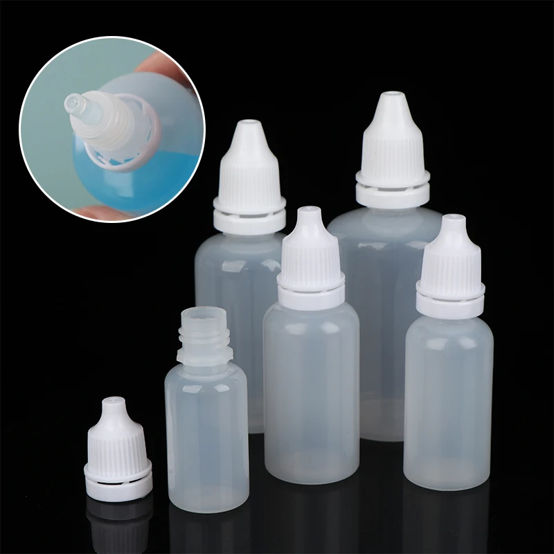 5Pcs 3/5/10/15/20/30/50/100ml Empty Plastic Dropper Bottle Paint Beauty Oil Ink Squeezable Refillable Bottle Cosmetics Storage