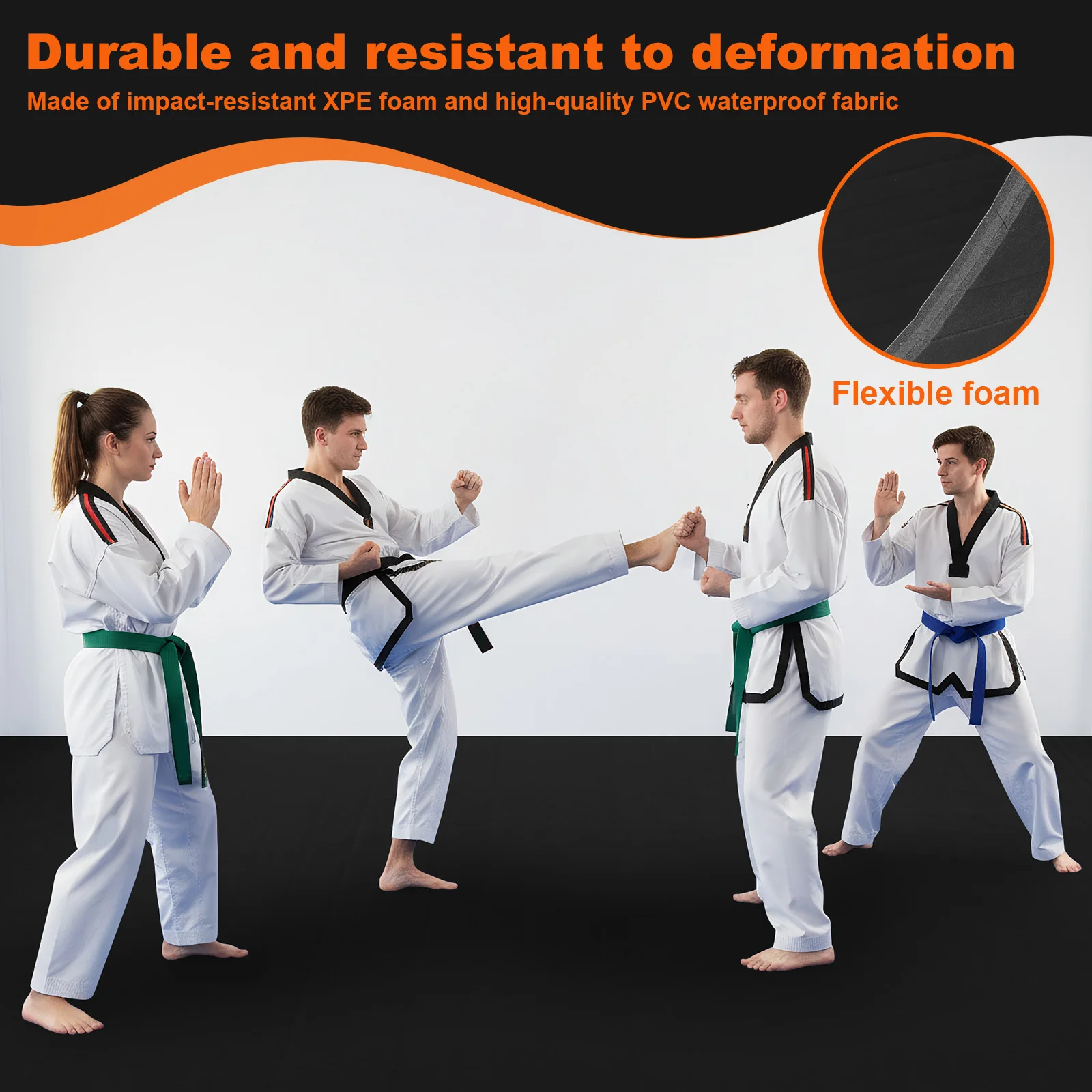 

Толстые коврики для тренировок 118.11x59.06x1.18 дюймов, гимнастический коврик для упражнений в помещении с нескользящей поверхностью для ММА, чирлидинга, йоги