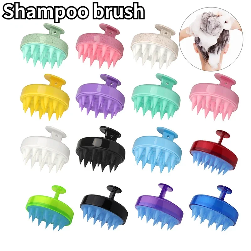 Brosse à shampoing en silicone, peigne de massage du cuir chevelu fleuri, tête moussante facile, brosse de bain