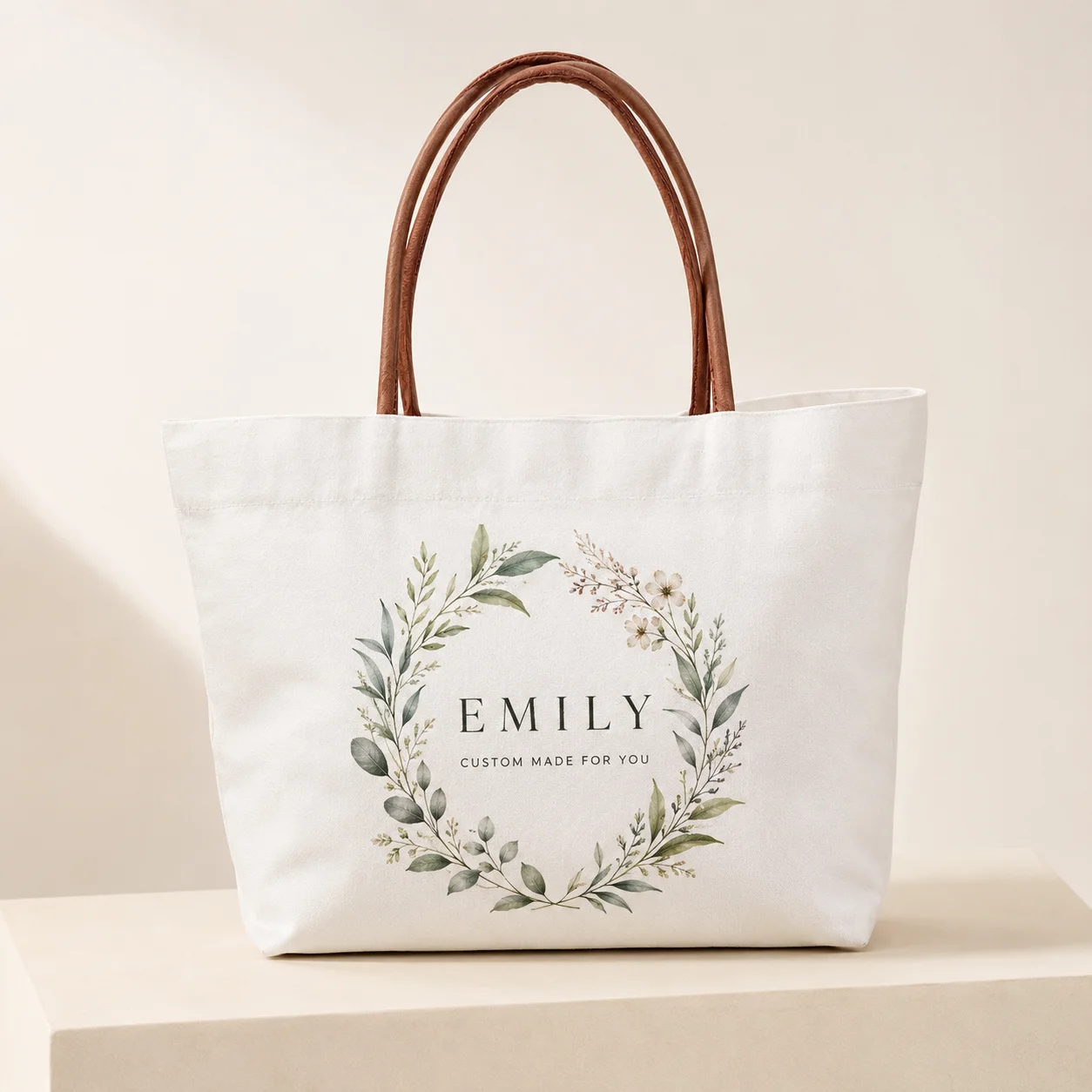 Customized Canvas Tote Bag Design Name Your Text Photo Logo Casual Shoulder Handbag Large Capacity for Daily Shopping Carry Bags