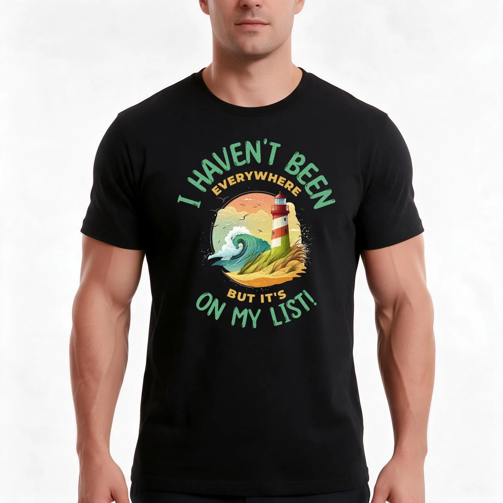 Haven't Been Everywhere But It’s On My List Travel Adventure T-Shirt, Summer Casual Cotton Tee, Oversized Streetwear Tops