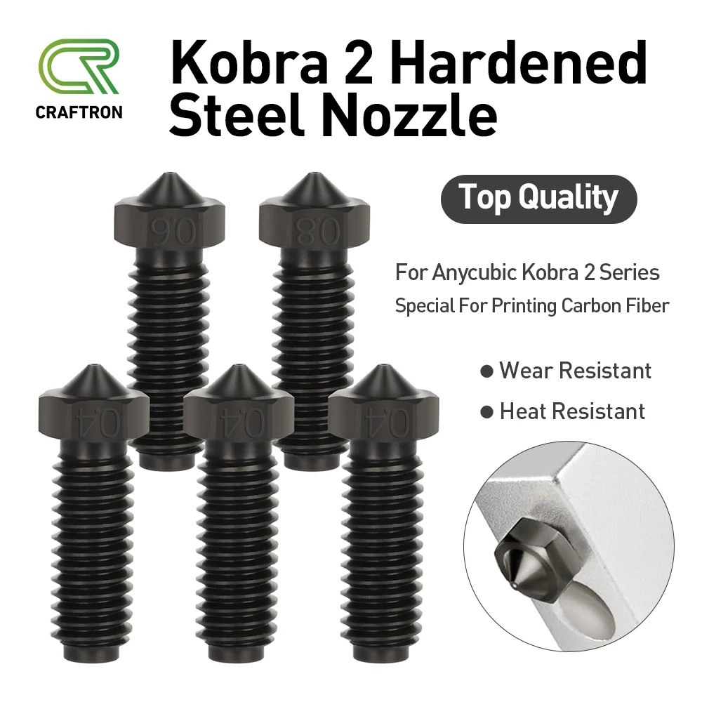 

For Anycubic Kobra 2 Brass Nozzle Upgrades High Quality High Flow Hardened Steel Nozzles For Kobra 2 Neo Pro Plus Max 3D Printer